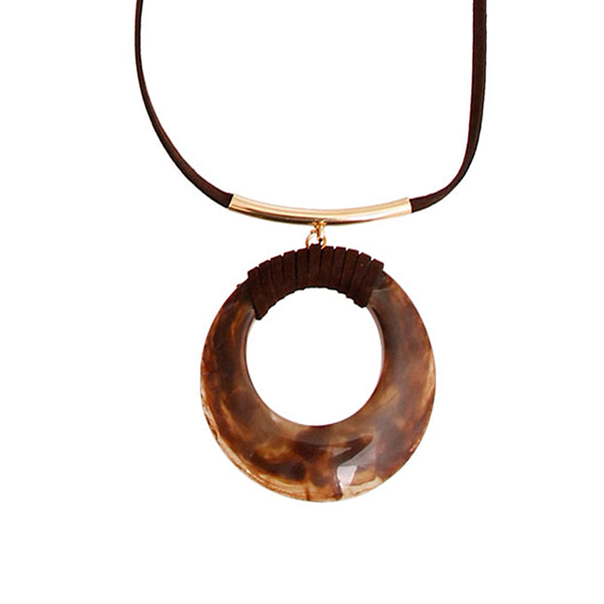 Brown Suede Homaika Necklace