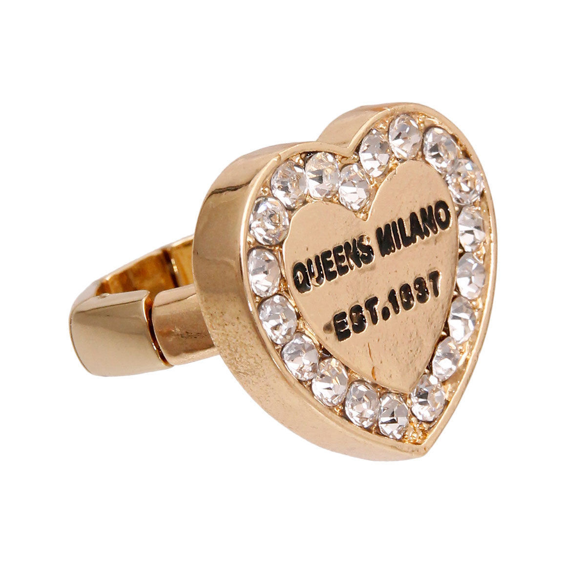 Gold Queen Milano Heart Ring