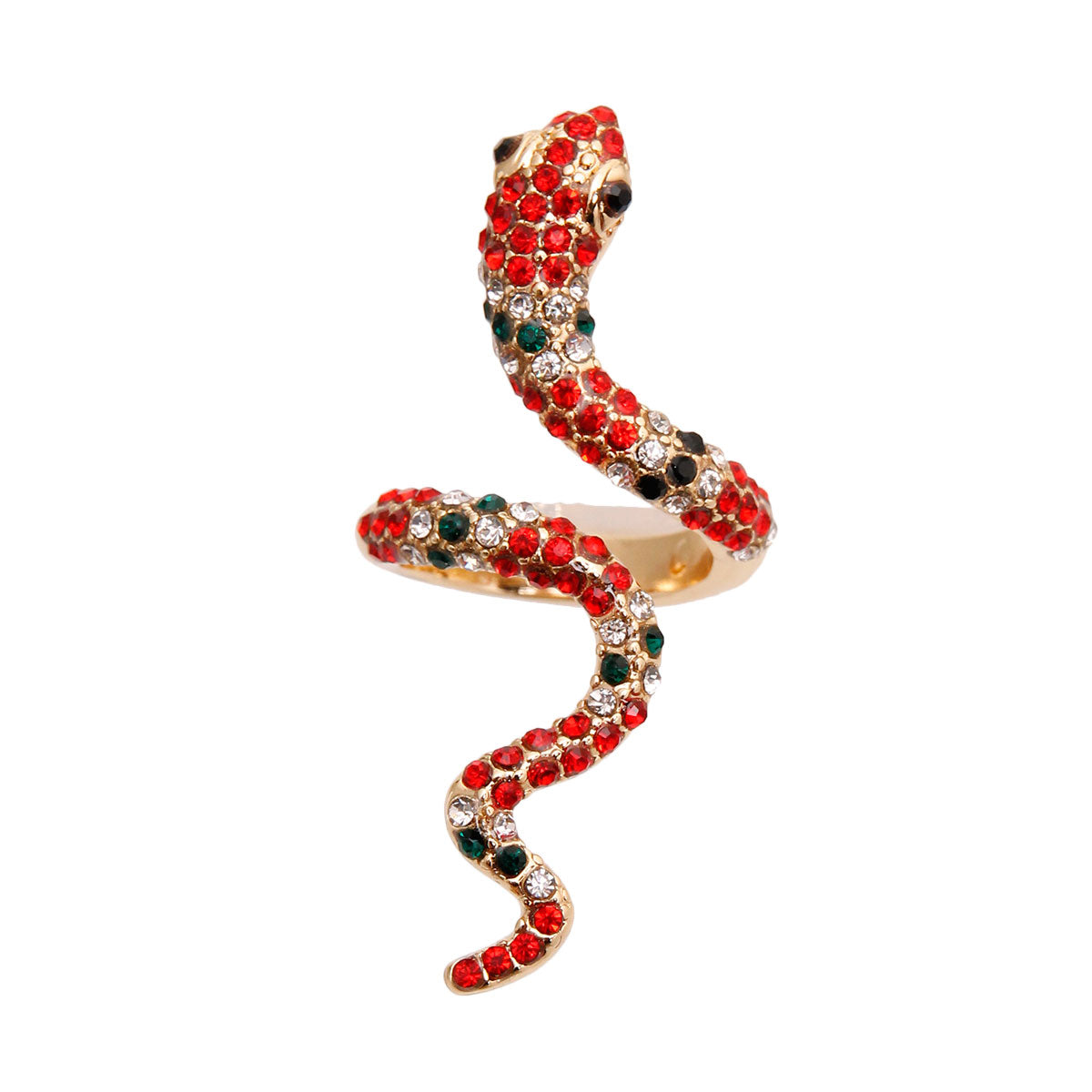 Red Pave Snake Ring