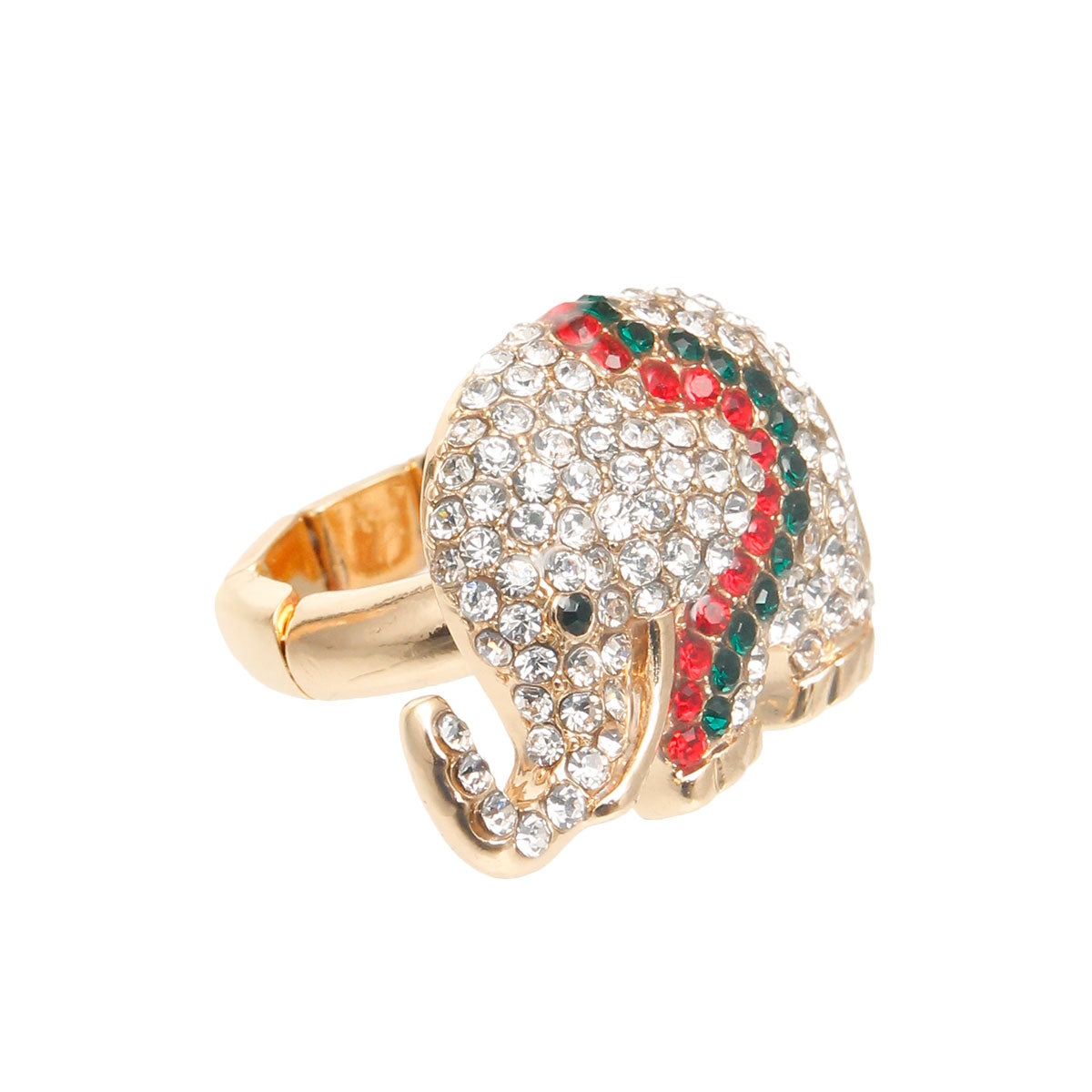 Designer Rhinestone Elephant Ring
