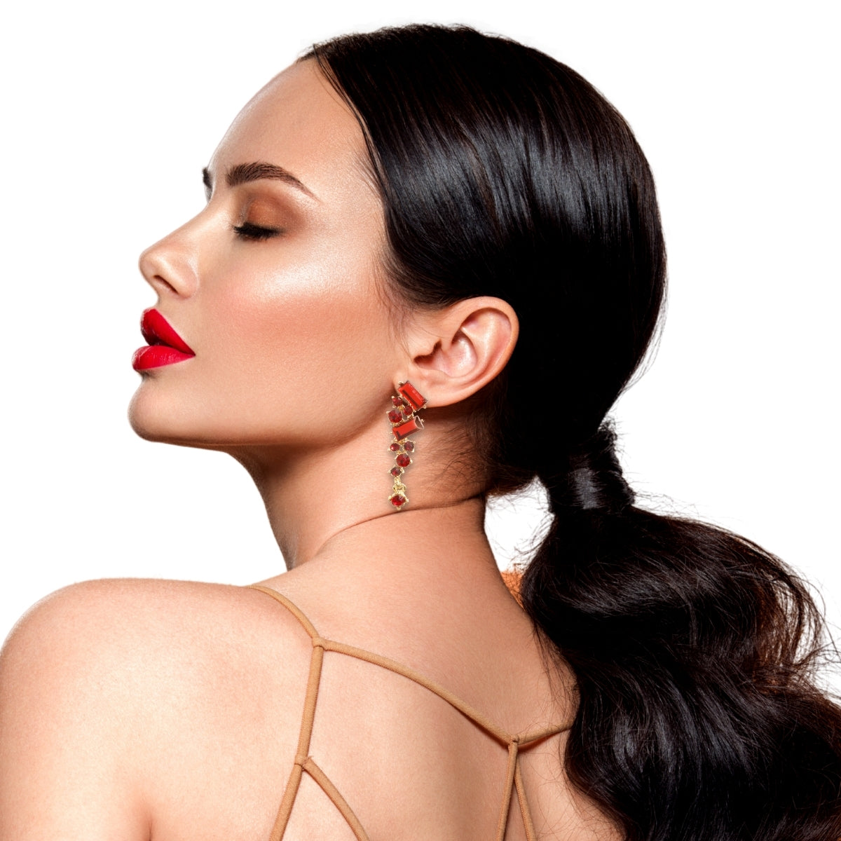 Stoned Drop Earrings