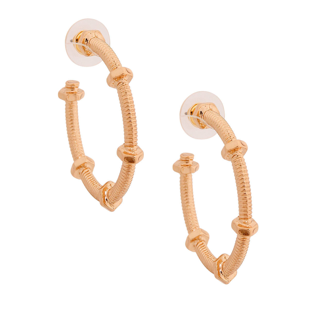 Gold Nut Bolt Hoops