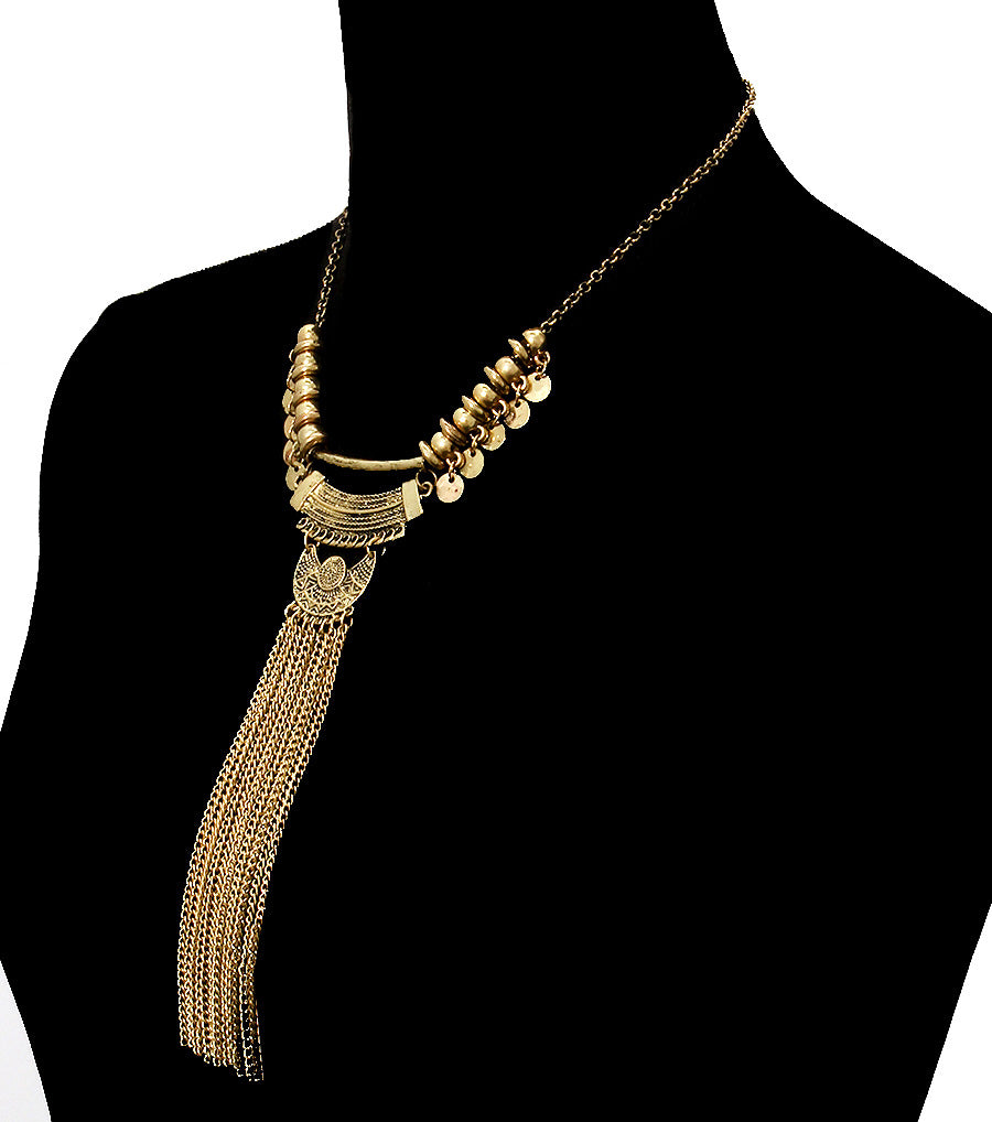 Tassel Metal Necklace Set