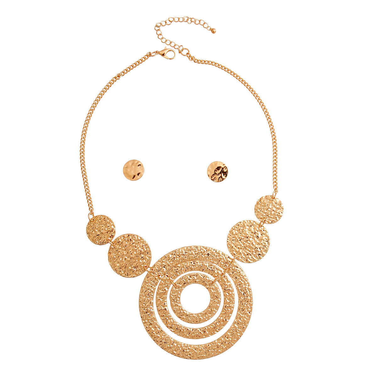 Gold Melted Metal Circle Necklace