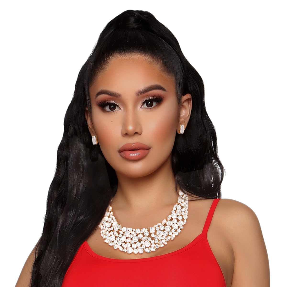 Gold Crystal Rigid Collar Choker Set