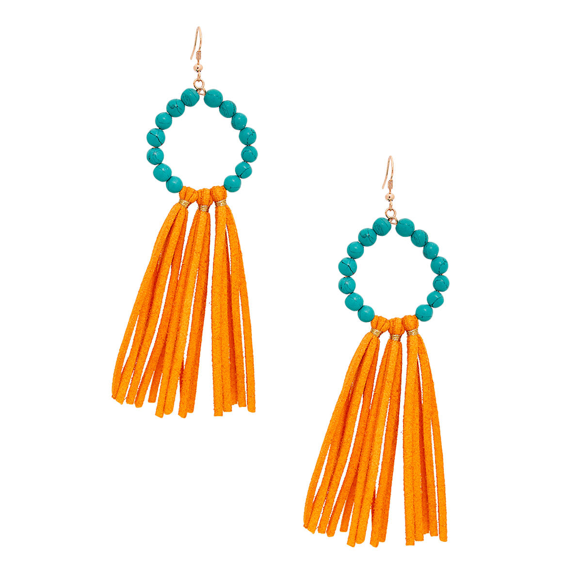 Mustard Tassel Bead Earrings