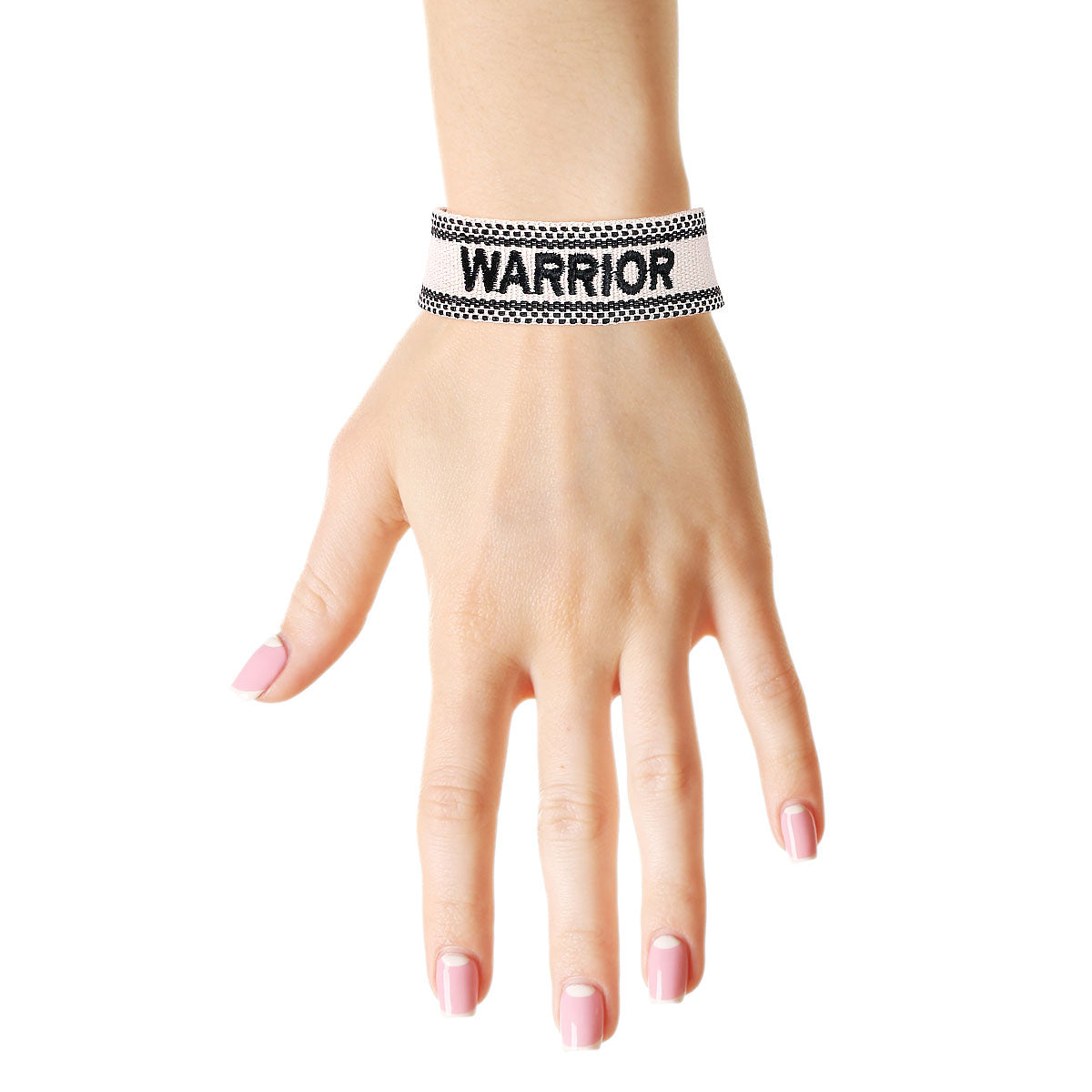 CD Inspired White WARRIOR Embroidered Bracelet
